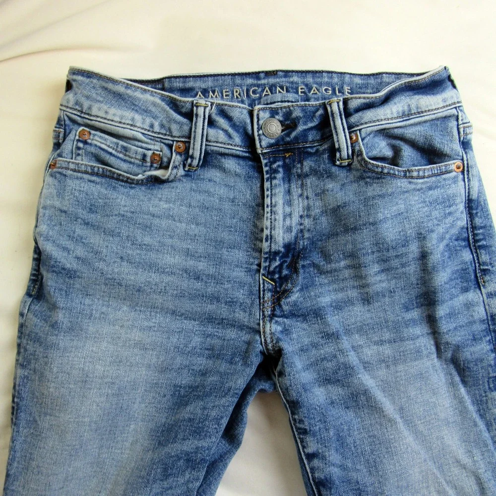 American Eagle Air Flex Jeans Acid Wash Slim Stretch 30x32 Actual 30x31